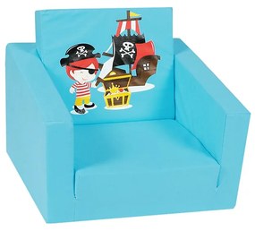 Detské rozkladacie kresielko s pirátom | modré