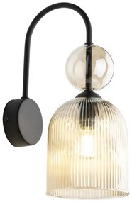 Nástenné svietidlo SOPHIA 1xE14/10W/230V čierna/dymovo-béžová