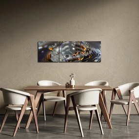 Obraz náramku z kvapiek vody (s hodinami) (90x30 cm)