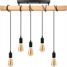 BERGE LED závesné stropné svietidlo 5x E27 Loft