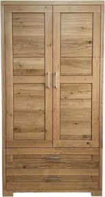 Dvojdverová šatníková skriňa s dvoma zásuvkami, 100x60x174 cm