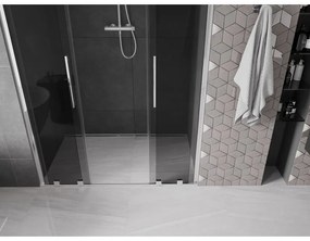 Mexen Velar Duo, posuvné sprchové dvere do otvoru 160 cm, 8mm šedé sklo, chrómová, 871-160-000-42-01