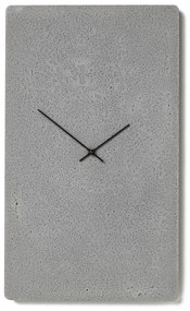 Nástenné betónové hodiny CLOCKIES, 29x49cm, obdĺžnikové, vertikálne, šedé