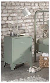 Zelený kovový nočný stolík Bronxx - Vipack