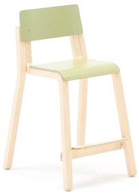 Vysoká stolička DANTE, výška 500 mm, breza, laminát - zelená