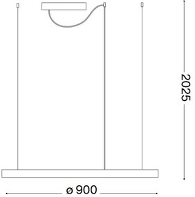 Ideal Lux - LED Stm. luster na lanku ORACLE S LED/42W/230V 4000K pr. 90 cm čierna