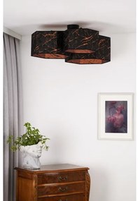 Duolla - Prisadený luster ROLLER TRIO HEX 3xE27/15W/230V čierna/medená