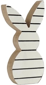 Veľkonočný drevený králik WHITE BUNNY 14 cm biely