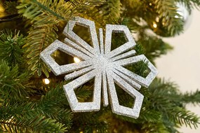 DECOLED Snehová vločka II, priemer 15 cm, strieborná