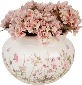 Keramický obal na kvetináč s lúčnymi kvetmi Flowers of Love S - Ø 23*16 cm