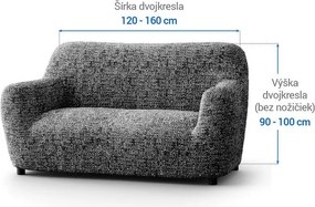 Bielastické poťahy GLORIA šedá dvojkreslo (š. 120 - 160 cm)