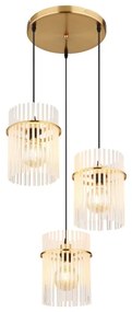 Globo 15698-3HRM - Luster na lanku GORLEY 3xE27/60W/230V pr. 47 cm zlatá