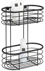 Čierna sprchová polica Wenko Trestina, 26 x 35 cm