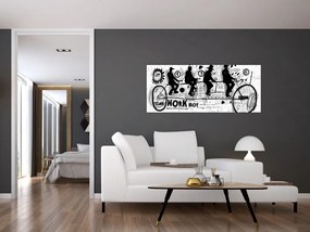 Obraz - Tímová práca, jazda na bicykli (120x50 cm)