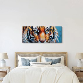 Obraz - Pohľad tigra, maľba (120x50 cm)