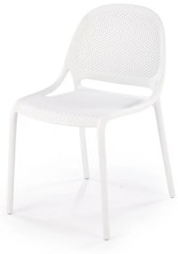 Jedálenská stolička BERN — plast, biela