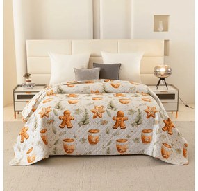 Prehoz na posteľ WINTER GINGERMAN, biely Rozmer: 170 x 210 cm