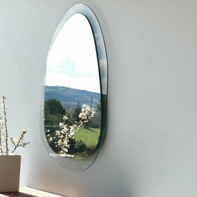 Dekorativní nástěnné zrcadlo Aqua 75x55 cm transparent