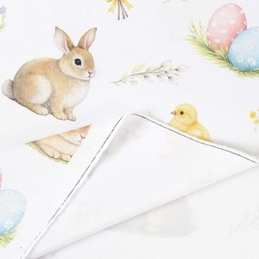 Goldea veľkonočná teflónová látka na obrusy - veselá veľká noc 160 cm