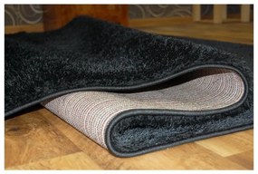 Luxusný kusový koberec Shaggy Verona čierny 2 160x220cm