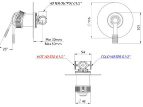 Sapho Sapho, VERSI podomietková sprchová batéria, 1 výstup, bronz, RV041/18