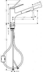 Hansgrohe Zesis M33 - Páková kuchynská batéria 150, vyťahovacia sprška, 2jet, vzhľad nerezu 74800800