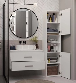 Závěsná skříňka pod umyvadlo s deskou NEL 2S 80 cm bílá