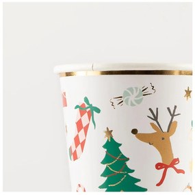 Papierové jednorazové tégliky v súprave 8 ks Jolly Christmas – Meri Meri