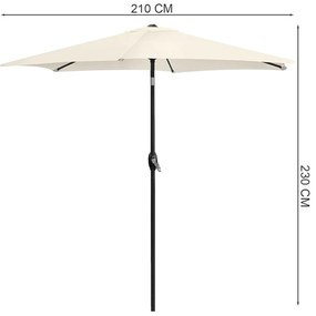 LONGWELL INDUSTRIAL LTD Skladací záhradný slnečník 210 cm - béžový