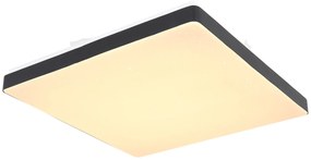 GLOBO Moderné stropné svietidlo LED RAINA, 12 W, teplá biela, 33x33 cm, štvorcový tvar, čierna farba