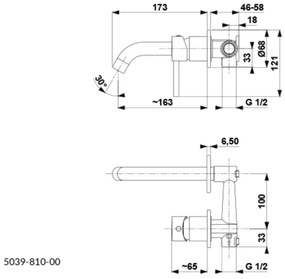 KFA Armatura 5039-810-81 - Umývadlová batéria na podom. inšt. MOZA matná čierna