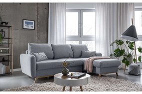 Svetlosivá rozkladacia rohová pohovka Miuform Scandic Lagom, pravý roh