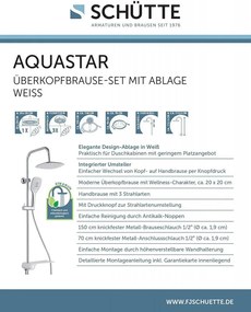 Schütte Aquastar stropní set bílá / chrom