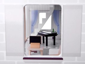 JOKOMISIADA Drevený domček pre bábiky v štýle Boho s LED osvetlením ZA4131