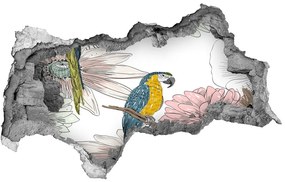 Diera 3D fototapeta nálepka Papagáje a kvety nd-b-110762847