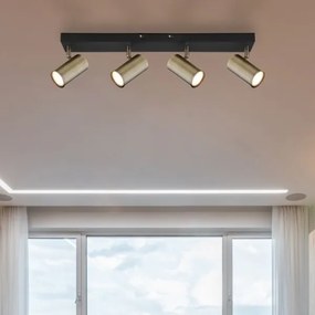 Globo 57911-4M - Bodové svietidlo ROBBY 4xGU10/35W/230V čierna/mosadz