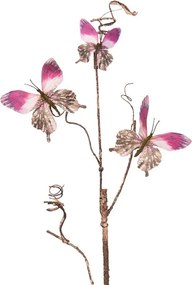 Dekoratívna vetva s motýlikmi Butterfly pink - 14*5*85 cm