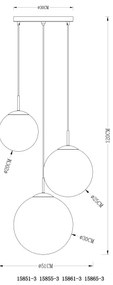 GLOBO 15851-3 - Luster na lanku VARUS 3xE27/40W/230V