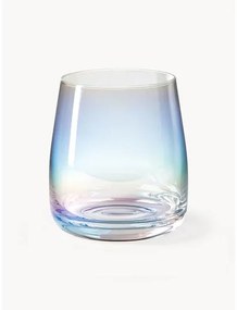 Ručne fúkané poháre na vodu Rainbow, 4 ks