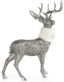 DEKORAČNÁ SOŠKA BUCK 36X52 CM STRIEBORNÁ