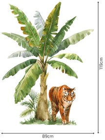 PIPPER. Samolepka na stenu "Tiger v džungli"