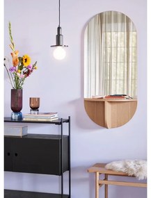 Nástenné zrkadlo s policou s dubovou dyhou Hübsch Natur, 55 x 120 cm