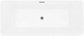 Mexen Velo Slim, voľne stojaca vaňa 170 × 75 cm, biela lesklá, grafitový prepad, 52811707500-66