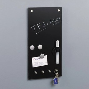 Magnetická sklenená tabuľa, nástenka s príslušenstvom, čierna