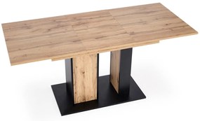 Rozkladací jedálenský stôl Dolomit - dub wotan / čierna