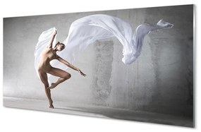 Obraz plexi Žena tancuje biely materiál 125x50 cm