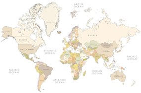 Samolepiaca tapeta mapa sveta s vintage prvkami
