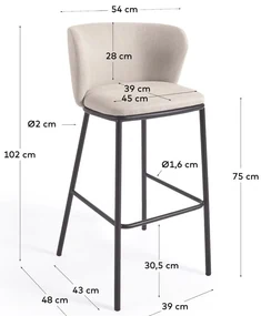 Béžová barová stolička 102 cm Ciselia – Kave Home