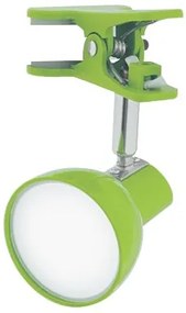 NIPEKO Stolná flexibilná LED lampa s klipom, 5W, teplá biela, 14cm, zelená