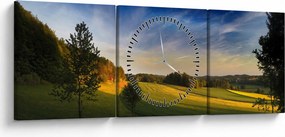 Obraz - Horská lúka (s hodinami) (90x30 cm)